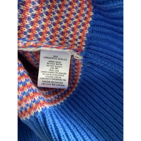 NWT! Listicle Striped Knit Sweater Multicolor Boho Pullover Womens L Art to Wear - Picture 4 of 6